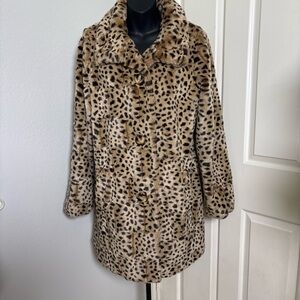 Lucky Brand Leopard Print Teddy Jacket